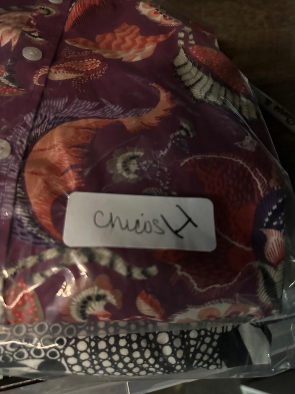 Chicos 16 non-iron paisley cotton spandex plus size button down classic blouse - Picture 12 of 12